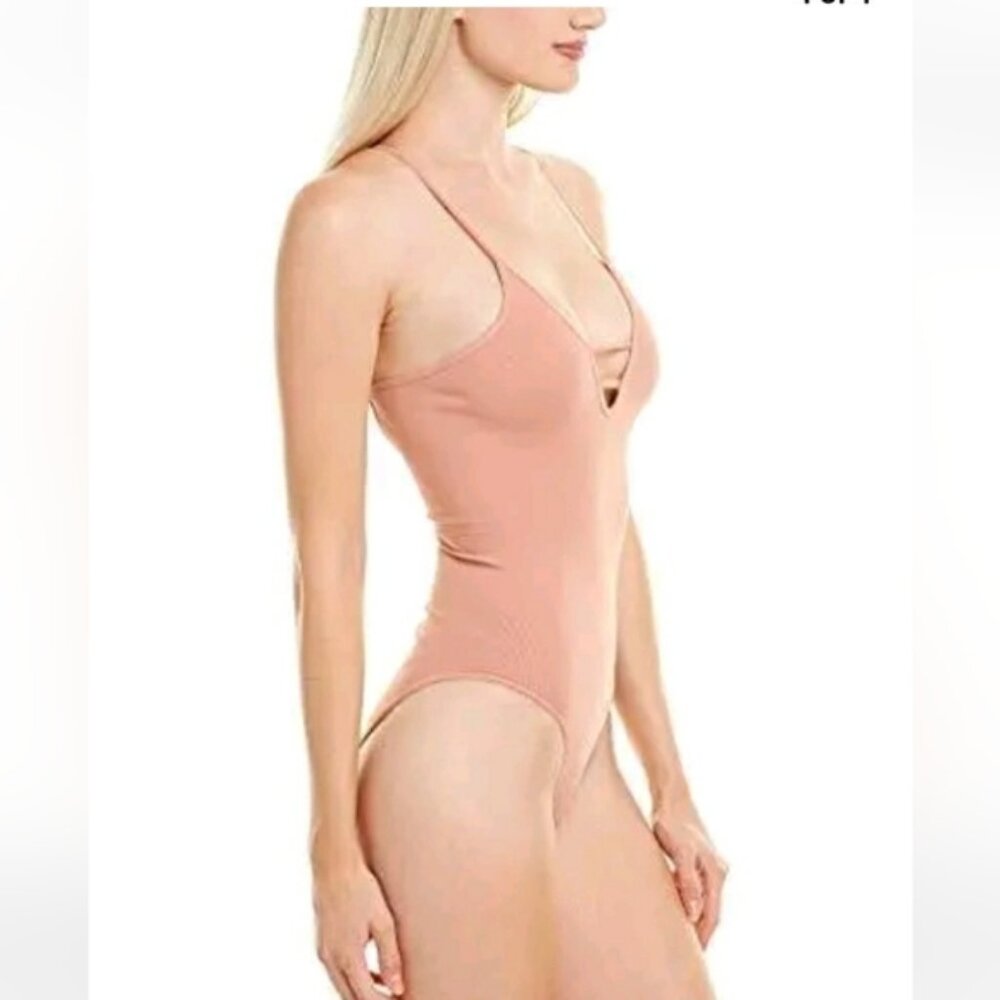 Free People Movement Dance All Day Bodysuit Camel Brown Sz M L NWT